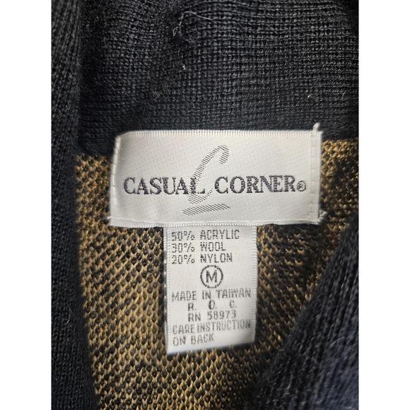 Vintage Casual Corner‎ Sweater Womens Medium Knit Button Jacket Wool 90s - Picture 6 of 7